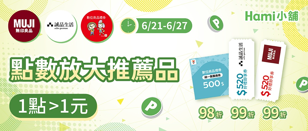【Hami小舖】點數放大-1點>1元